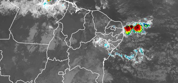 Risco de chuva moderada a forte em João Pessoa e em Natal