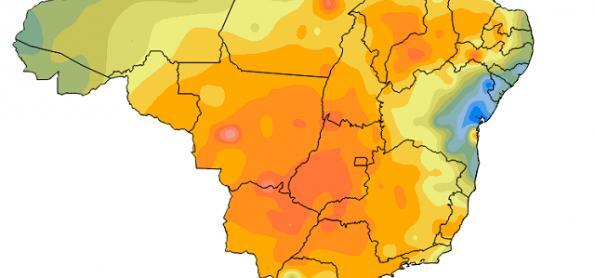 Ar muito seco predomina sobre o Brasil