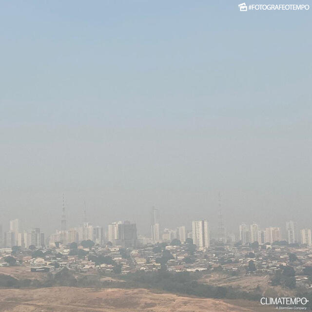 Cuiabá quente demais e com fumaça no ar