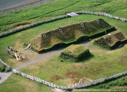 Foto: Construções no sítio arqueológico viking de L'Anse aux Meadows/ DW