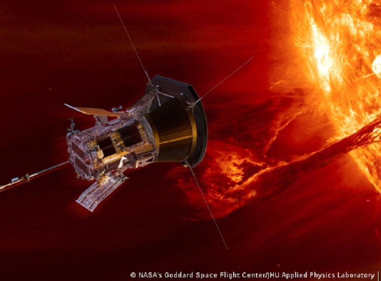 IluFoto: ilustração mostra a sonda Parker se aproximando do Sol/NASA&#39;s Goddard Space Flight Center/JHU Applied Physics Laboratory