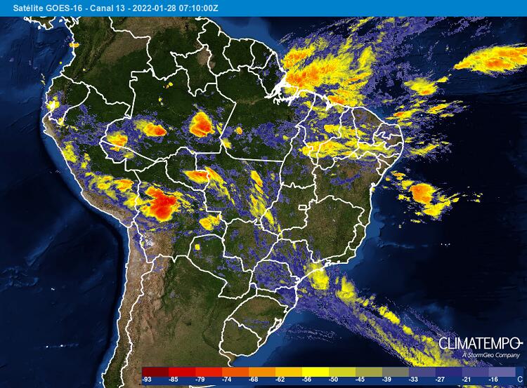 Tempo muito instável nesta sexta-feira no Brasil