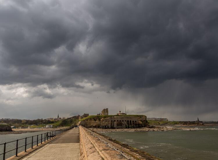 the-view-of-tynemouth-priory-taken-from-tynemouths-north-pier-on-a-picture-id1326654688