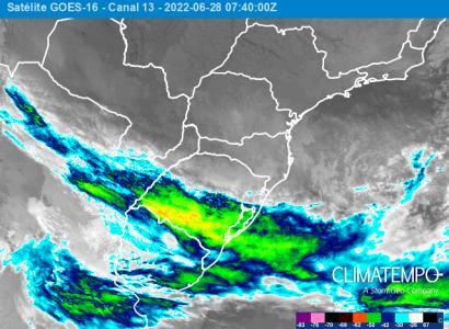 Áreas de instabilidade se intensificam entre o Brasil, o Uruguai e a Argentina