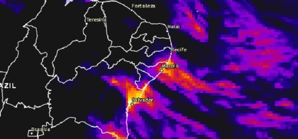 Chuva será persistente no leste do Nordeste nos próximos dias