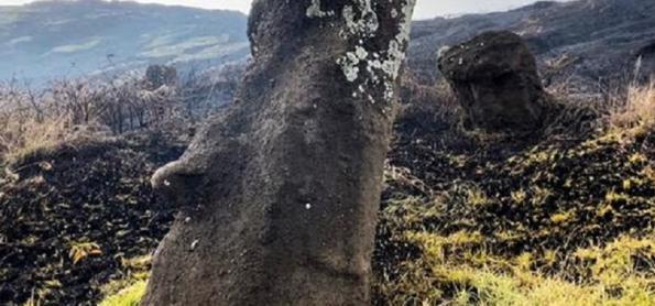 Incêndio florestal atinge estátuas gigantes da Ilha de Páscoa