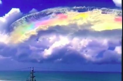 Nuvem iridescente de Piléus em São Luis, no Maranhão