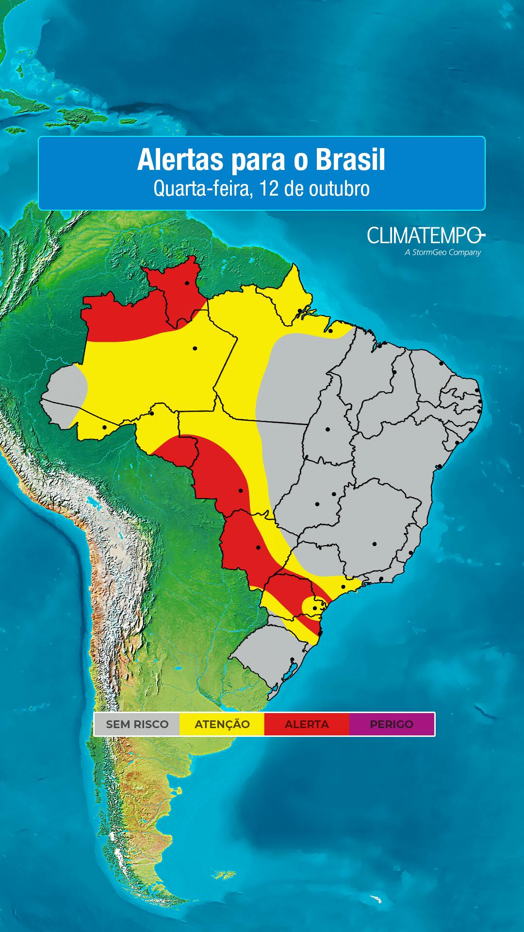 Confira a previsão do tempo para amanhã em todo Brasil 