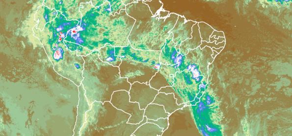 Muita chuva no centro-norte e ar seco no centro-sul do país