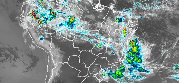 Chuva volumosa na Bahia, no Sudeste e leste do Sul do país 