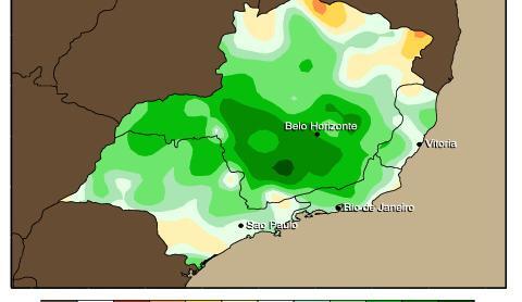 Janeiro com muita chuva em Minas Gerais e Espirito Santo