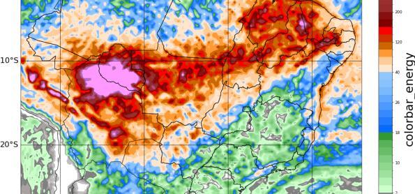 Temporais e chuva volumosa sobre o centro norte brasileiro 