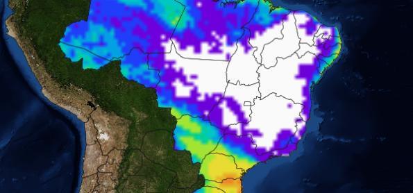Chuva acima do normal no leste da Região Sul e no sul de SP