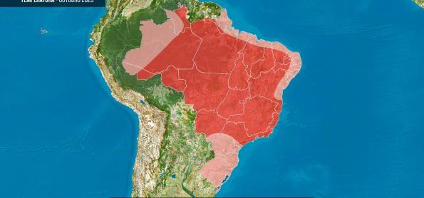 Outubro de 2023: Mais chuva no Sul e calorão no Brasil