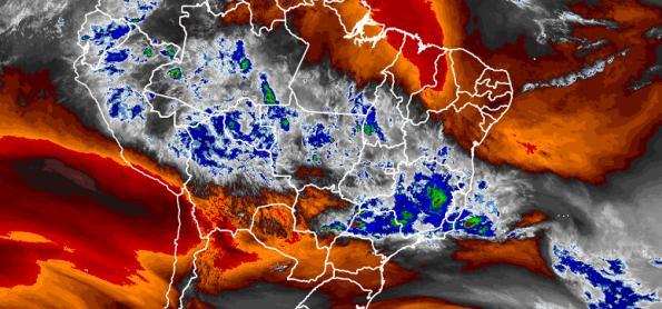 Muita umidade e risco de chuva forte no Brasil