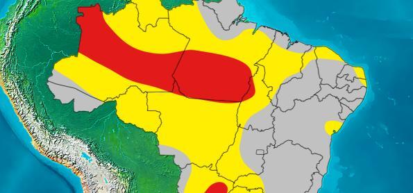 Risco de chuva moderada a forte em todas as Regiões do Brasil