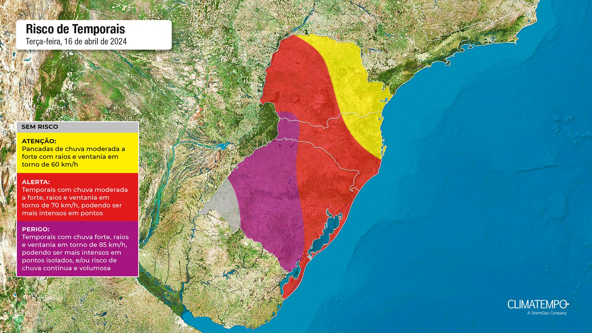 Figura 2- Mapa de alertas. Fonte: Climatempo. 