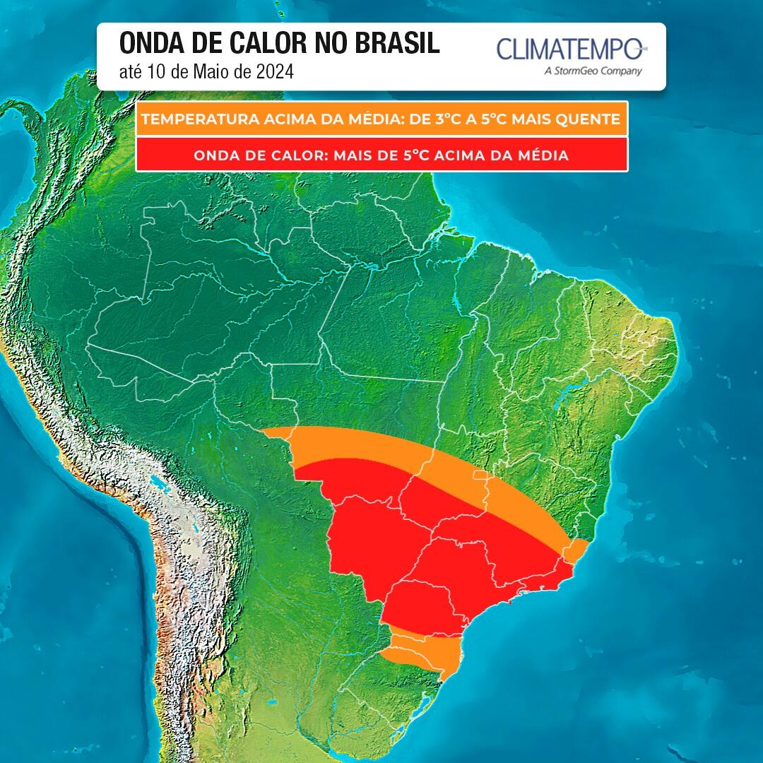 Figura 1 - Onda de Calor Fonte: <a href='https://www.climatempo.com.br/' >Climatempo</a>