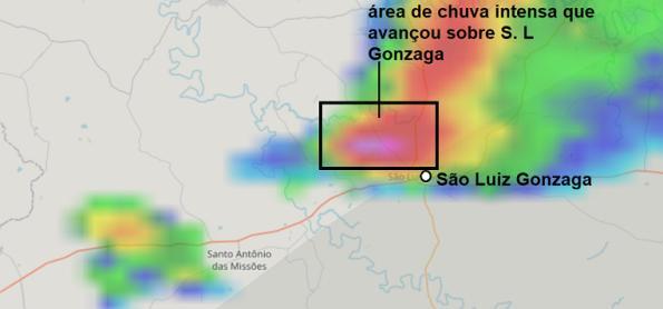 Microexplosão foi observada em São Luiz Gonzaga (RS)