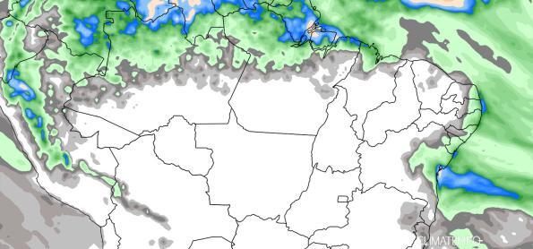 Chuva continua intensa nas regiões Norte e Nordeste do Brasil