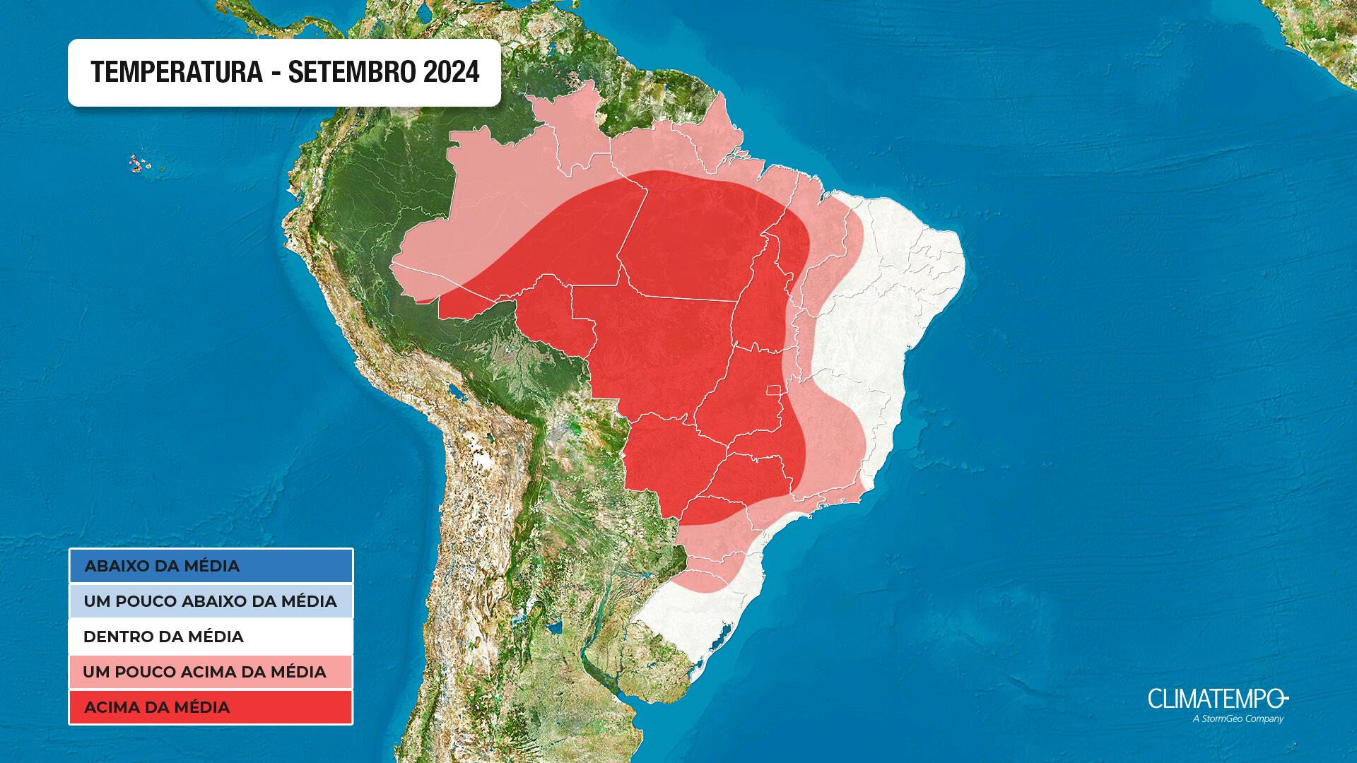 Figura 1 - Previsão de temperatura para setembro. Fonte: <a href='https://www.climatempo.com.br/' >Climatempo</a>