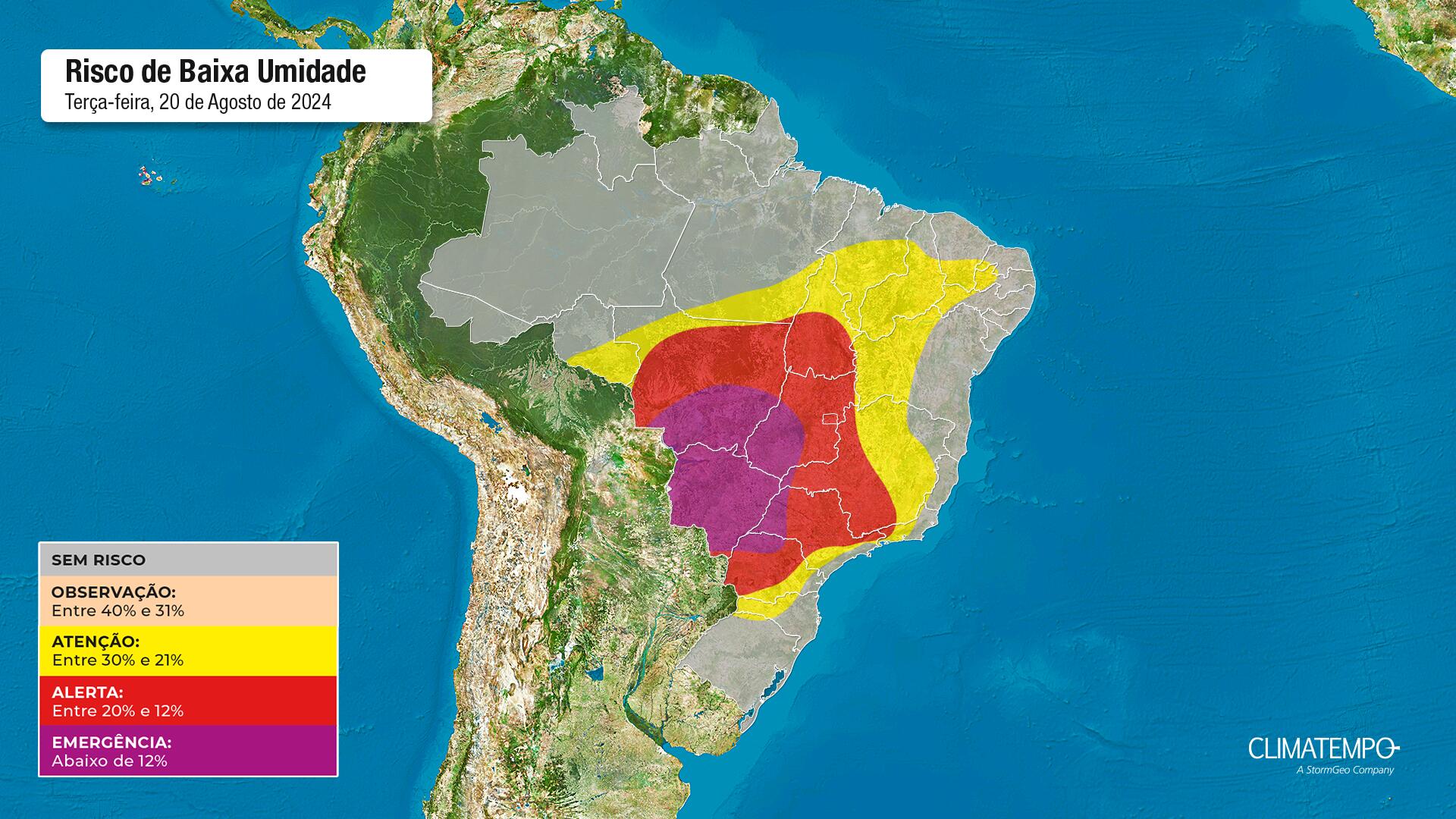 Figura 1- Umidade relativa para esta terça-feira. Fonte: <a href='https://www.climatempo.com.br/' >Climatempo</a>