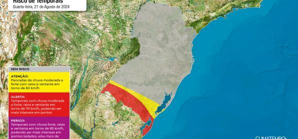 Ciclone e frente fria trazem ventos e chuva intensa ao Sul