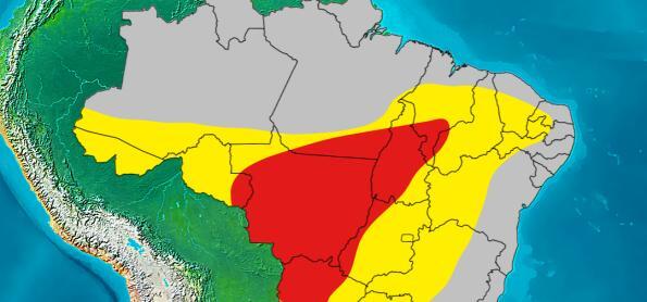 Ar muito seco volta a predominar sobre o Brasil