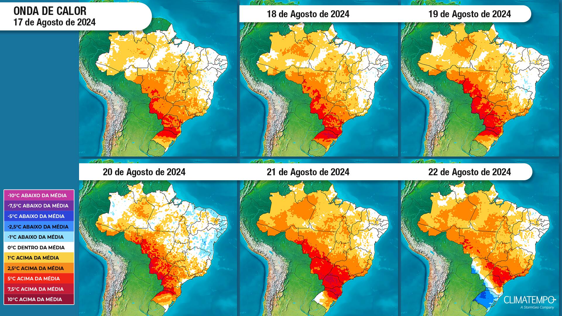 Figura 1- Temperaturas em elevação no Brasil. Fonte: <a href='https://www.climatempoconsultoria.com.br/levantamento-de-dados-meteorologicos/' >Clima</a>tmepo