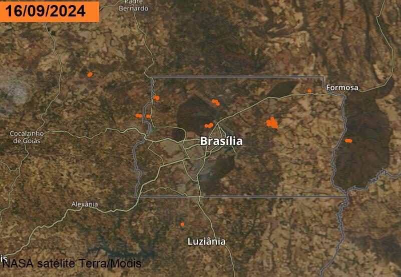 BRasilia focos de fogo 16-9-24 nasa terra modis