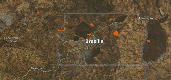 Fumaça e recorde de calor em Brasília