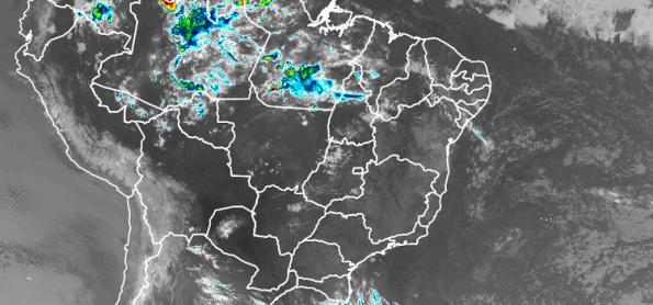 Frente fria traz temporal para o RS. Brasil segue muito quente. 