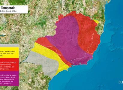 Figura 1- Mapa de risco para este domingo. Fonte Climatempo