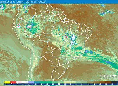 Última semana de outubro de 2024 terá pancadas de chuva a formação de ciclone extratropical