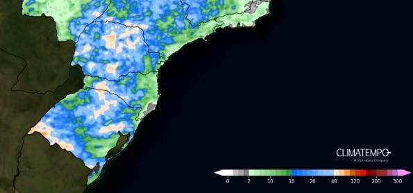 Semana chuvosa com frente fria no Sul do Brasil