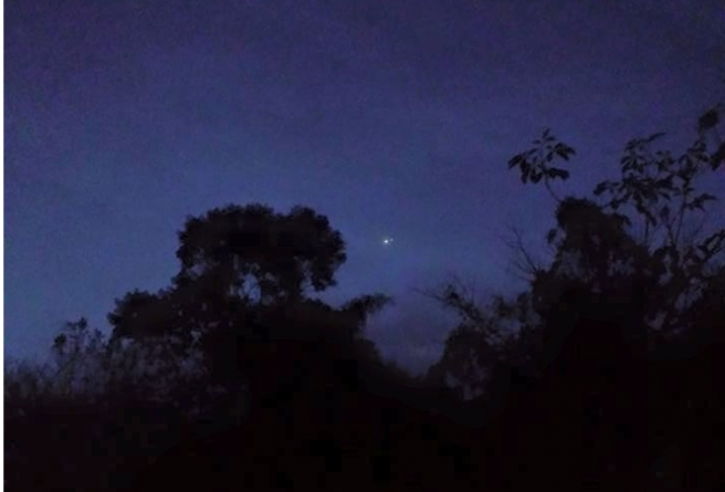 Conjunção Vênus-Júpiter a partir de São Lourenço da Serra, Vale do Ribeira, Estado de São Paulo