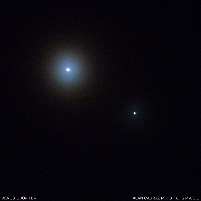 Fotografias da Conjunção de Vênus e Júpiter em 2 dias distintos (1º de julho 2015)
