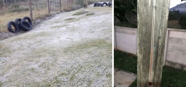 2 graus e geada Domingos Martins/ES