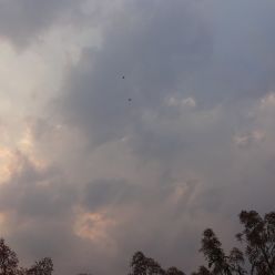 Névoa seca misturada com fumaça de queimadas ofuscam o Por do Sol neste dia!