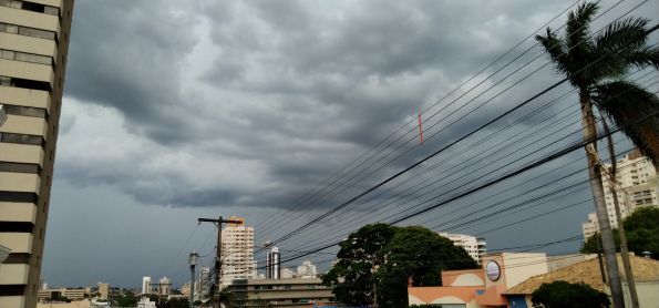 Tempo encoberto e tempestade em Campo Grande